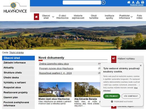 obec hlavňovice – oficiální stránky obce v pošumaví. informace pro občany a turisty.