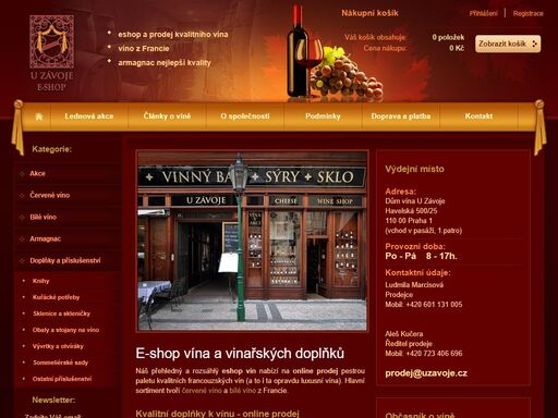 přehledný a rozsáhlý e-shop nabízející pestrou paletu vín z čr i celého světa, dále i kvalitní doplňky a příslušenství k vínu.