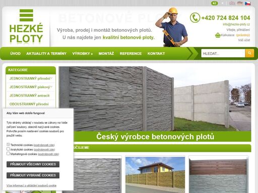 betonové ploty i betonové sloupky