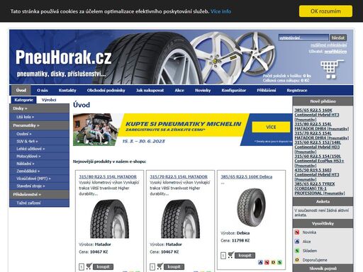 pneuhorak.cz | pneumatiky, disky osobí a nákladní