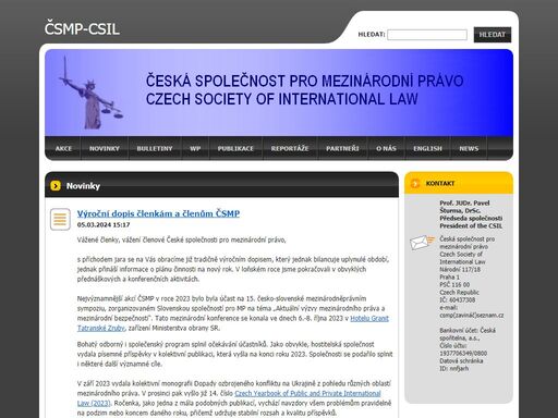 webové stránky české společnosti pro mezinárodní právo (čsmp-csil). website of the czech society of international law (csmp-csil). 