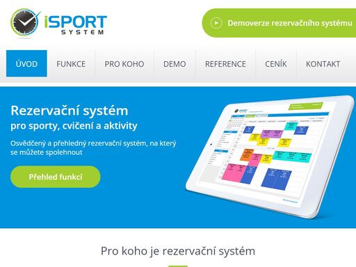 rezervační systém isport pro sporty a cvičení
