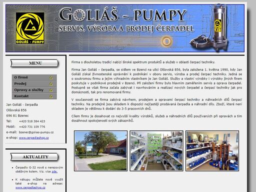 goliáš pumpy - servis, výroba a prodej čerpadel.