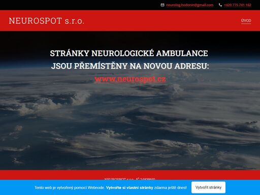 stránky neurologické ambulance jsou přemístěny na novou adresu:www.neurospot.cz