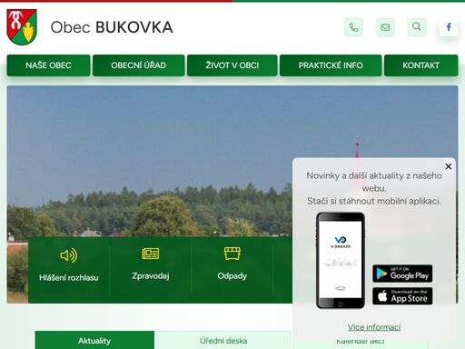 oficiální stránky obce bukovka