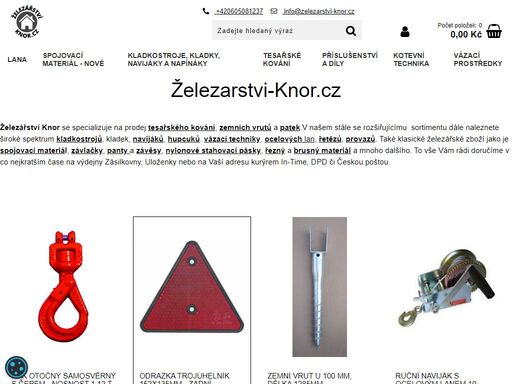 železarstvi-knor.cz je osvědčený prodejce tesařského kování, zemních vrutů, ocelových lan a řetězů, spojovacího materiálu.