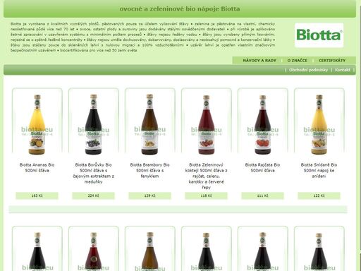 biotta.eu - ovocné a zeleninové bio nápoje, wellness, bio energy pití ovocné a zeleninové bio nápoje, wellness, bio energy pití