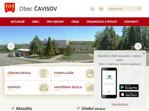 oficiální stránky obce čavisov
