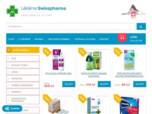 lékárna swisspharma - lékárna online, e-shop nabízí možnost nákupu léků on-line.