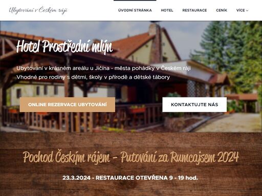 ubytování v krásném areálu u jičína - města pohádky v českém rájivhodné pro rodiny s dětmi, školy v přírodě a dětské tábory