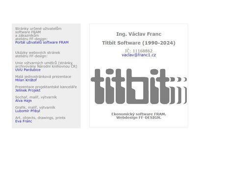 ekonomický software fram firmy titbit software - václav franc. webdesign. ateliér ff-design.