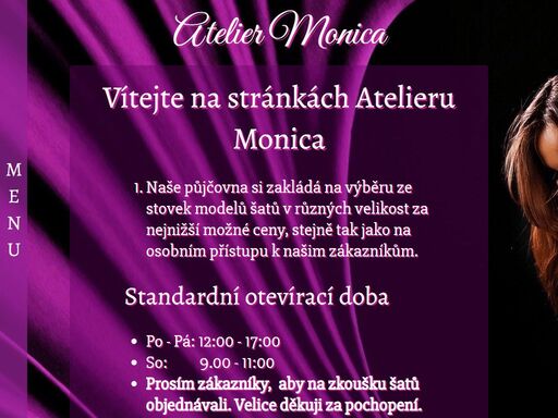 půjčovna svatebních a společenských šatů atelier monica v veltrusích.