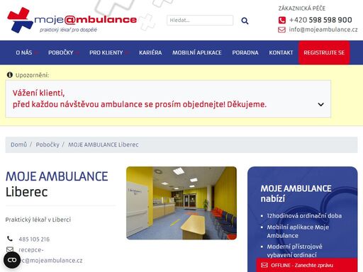 moje ambulance – největší síť ordinací praktických lékařů pro dospělé v čr. 12hodinová ordinační doba, online registrace i objednávka, hrazeno ze zp. 