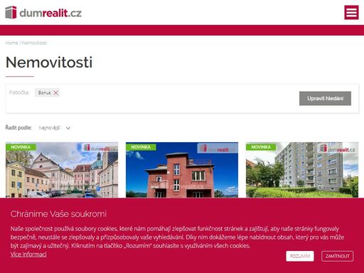 detail pobočky bonus realitní kanceláře dumrealit.cz. prohlédněte si naše nemovitosti na prodej a pronájem.
