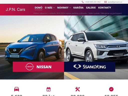 prodej a servis automobilů nissan a ssangyong.