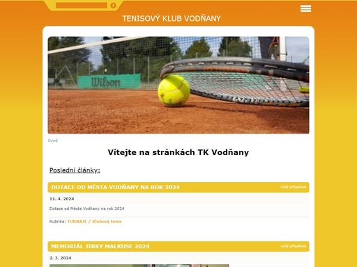 informace o tenisovém klubu vodňany, tenisových kurtech vodňany a možnostech hrát tenis ve vodňanech.