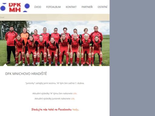 stránky o ženským fotbalovým klubu v mnichově hradišti