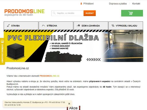 prodomosline.cz. vítáme vás v internetovém obchodě prodomosline.cz.hlavní výhodou našeho e-shopu je, že všechny položky, které vidíte na stránkách, máme připravené k expedici na centrálním skladě v českých budějovicích.pokud máme na skladě dostatečné množství vámi objednaného zboží, tak expedujeme objednávky do 48…