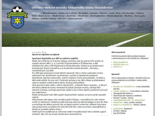 oficiální webové stránky fotbalového klubu horažďovice