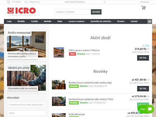 navštivte icro.cz pro široký výběr barev, laků a olejů. získejte nejlepší ochranu a vzhled pro vaše dřevěné projekty s produkty icro.