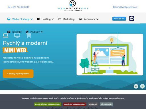 moderní firemní weby a eshopy s responzivním zobrazováním, webové aplikace na míru, seo servis a internetový marketing.