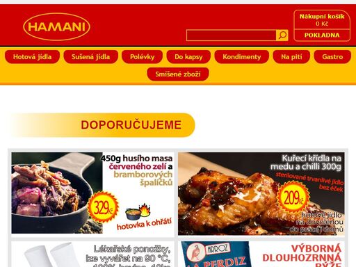 hamani.cz - internetový obchod plný dobrého jídla bez chemie a vybraného smíšeného zboží.