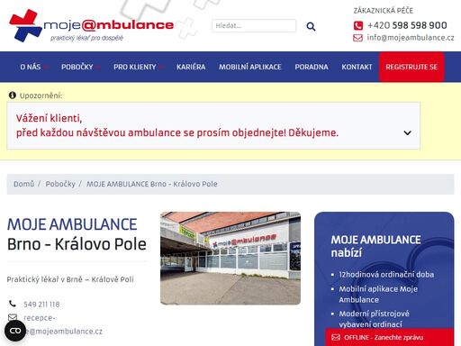 moje ambulance – největší síť ordinací praktických lékařů pro dospělé v čr. 12hodinová ordinační doba, online registrace i objednávka, hrazeno ze zp. 