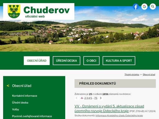 oficiální stránky obce chuderov: historie a současnost, turistika, občan na úřadě, služby v obci, fotovideo