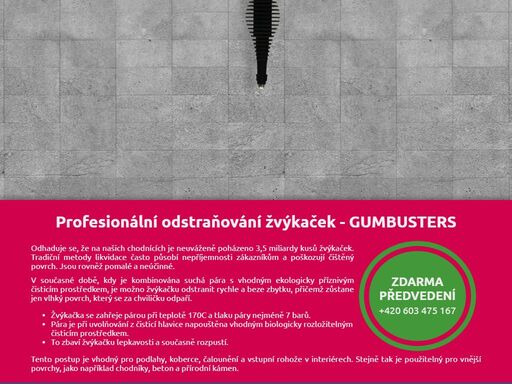 gumbusters - profesionální odstraňování žvýkaček parním čističem provap gumcart