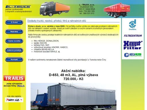 l-truck s.r.o. - dodávky trucků, návěsů, přívěsů, filtrů a náhradních dílů, trailis, zaslaw