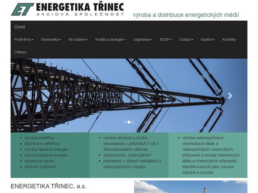 internetové stránky společnosti energetika třinec, a.s.