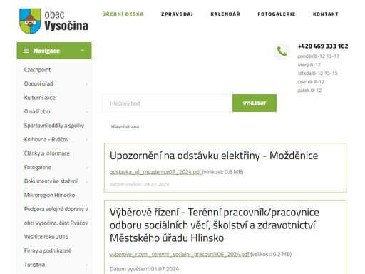 www.obecvysocina.cz