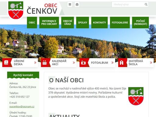 oficiální stránky obce čenkov