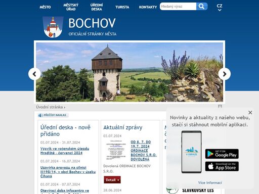 oficiální stránky města bochov