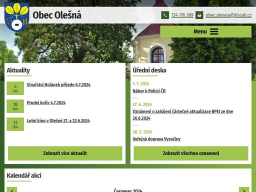 www.obecolesna.cz