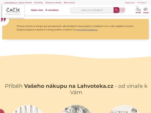 e-shop s kvalitními českými a moravskými víny od kobylské vinařství čačík