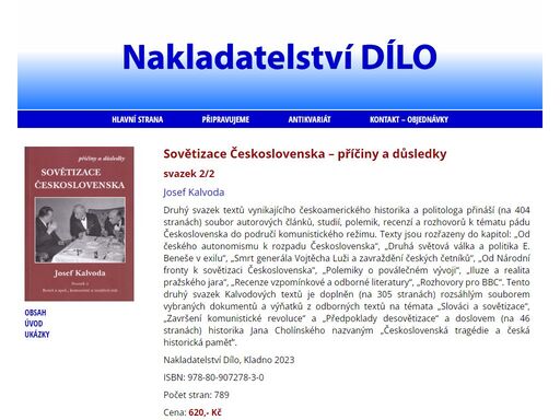 www.nadilo.cz, nakladatelství dílo, josef kalvoda, jan cholínský