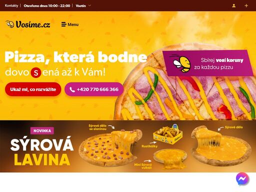 nejrychlejší rozvoz pizzy, stripsů, křidélek a nápojů po celém vsetíně.