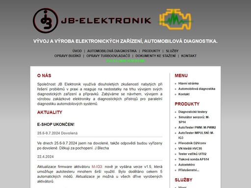 jb-elektronik: vývoj a výroba elektronických zařízení, automobilová diagnostika