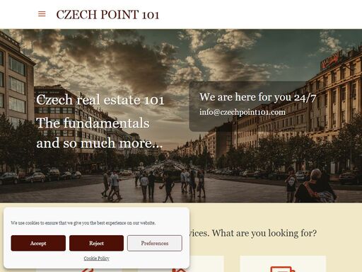 czech point 101 is your guide to the world of real estate in prague, brno, ostrava, olomouc, zlín, pardubice and hradec králové. we focus on investing in real estate for rent or sale.