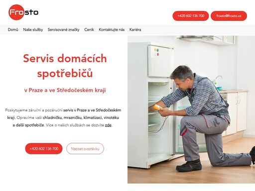 frosto.cz poskytuje servis a instalaci domácích spotřebičů,  gastro zařízení a klimatizací. služby poskytujeme v praze a ve středočeském kraji. 