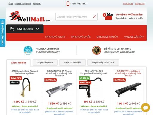 wellmall.cz to je přehledná nabídka zboží pro vaši koupelnu. kupujte nové vybavení do koupelny se slevou až 75%.
