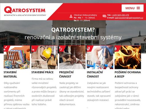 qatrosystem spol. s r.o. nabízí služby z oblasti dodávek stavebních prací, zabývá se renovacemi, dodatečnými izolacemi objektů a prodejem stavebních materiálů.