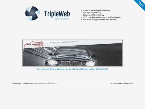 tripleweb - tvorba internetových stránek a kompletních internetových řešení, složitých webových aplikací.