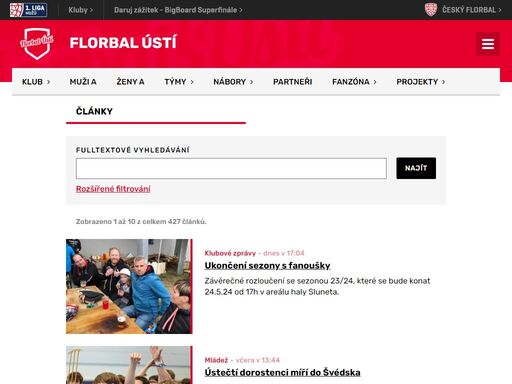 oficiální web florbalového klubu z ústí nad labem.