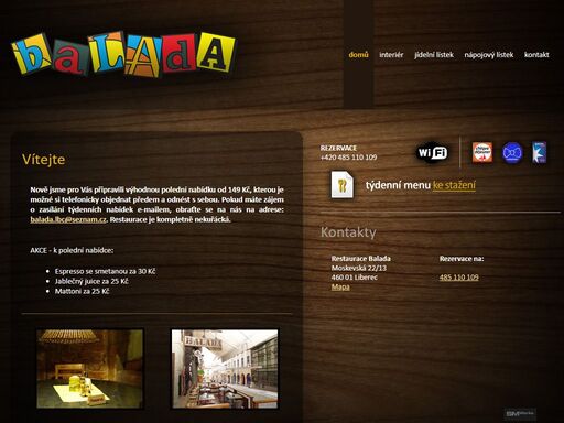 oficiální stránky originální restaurace v centru liberce