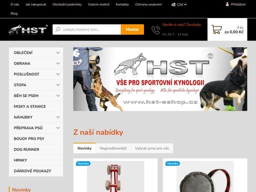 hst čejka - česká firma zabývající se výrobou potřeb pro sportovní i služební kynologii
