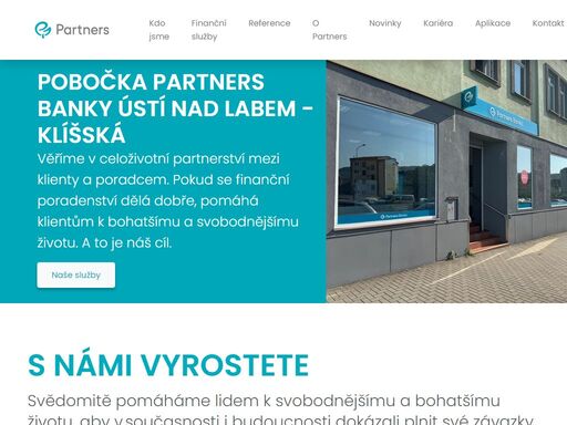 pobočka partners banky ústí nad labem - klíšská poskytuje nezávislé finanční poradenství a osobní finanční plánování. finanční poradce vám pomůže ve sjednání a kalkulaci hypotéky, pojištění nebo investic