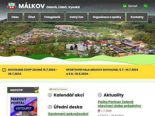 oficiální stránka obce málkov