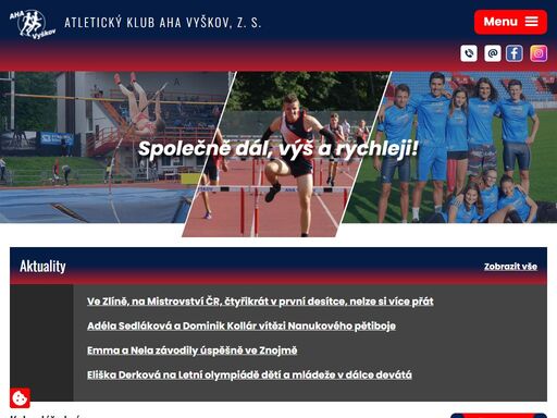 atletický klub aha vyškov, z. s. vznikl 1. 12. 1991. vyvíjí veřejně prospěšnou činnost ve prospěch atletiky a sportu. činnost atletického klubu je celoroční.